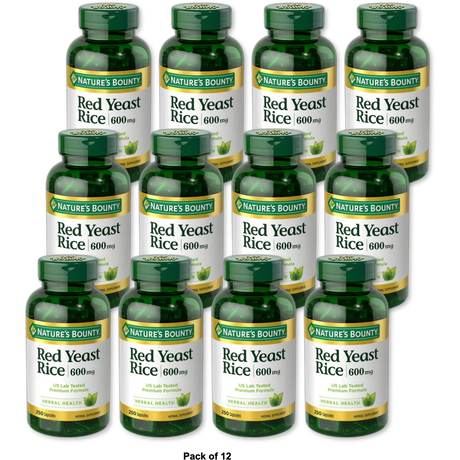 Natures Bounty Red Yeast Rice 600 Mg Capsules 4.8Oz (Pack of 12)