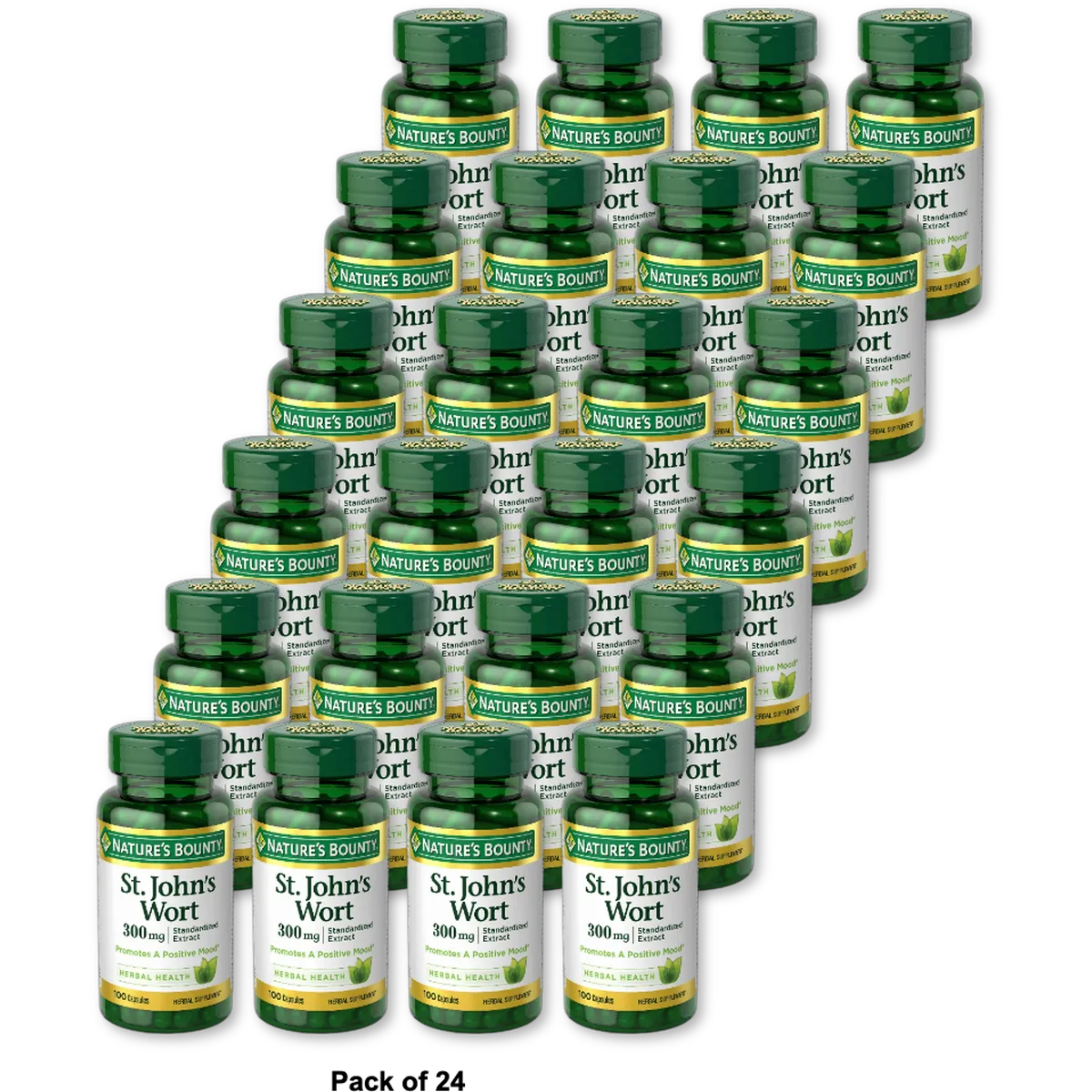 Natures Bounty St.Johns Wort 300 Mg Hypericin Capsules100 Ea 2.4Oz (Pack of 24)