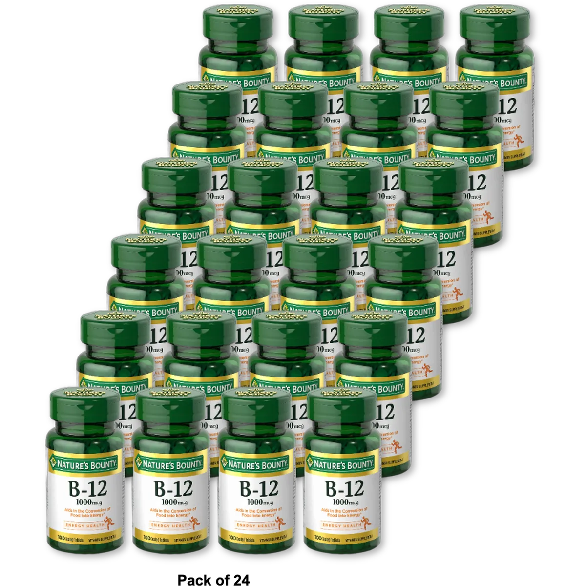 Vitamin B-12 1000 Mcg Tablets By Natures Bounty100 Tablets 1.6Oz (Pack of 24)