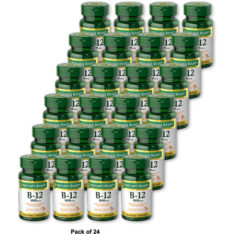 Vitamin B-12 1000 Mcg Tablets By Natures Bounty100 Tablets 1.6Oz (Pack of 24)