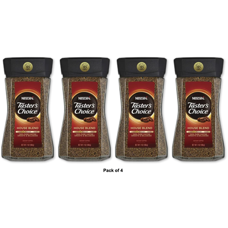 Nescafe Tasters Choice Light Medium Roast Instant Coffee Jar 7Oz (Pack of 4)