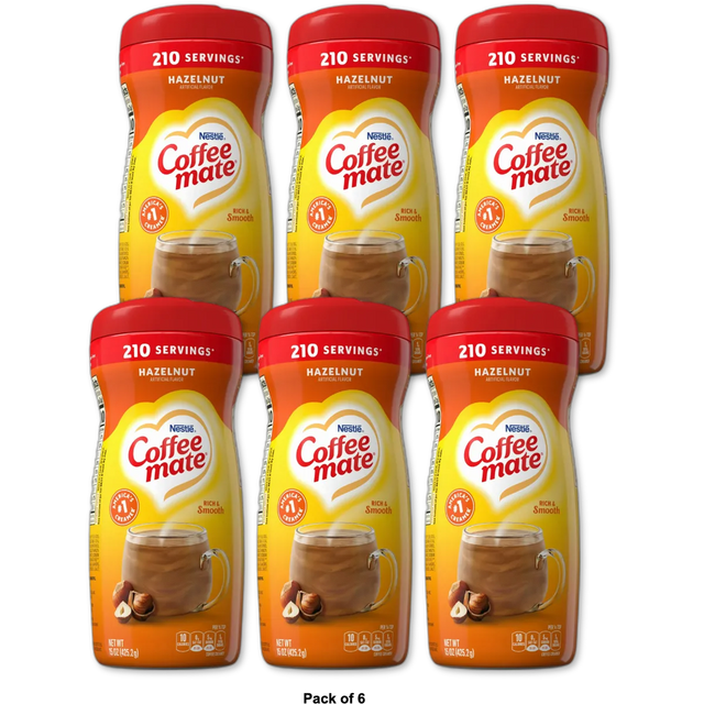 Nestle Coffee mate Hazelnut Powder Coffee Creamer 15Oz (Pack of 6)