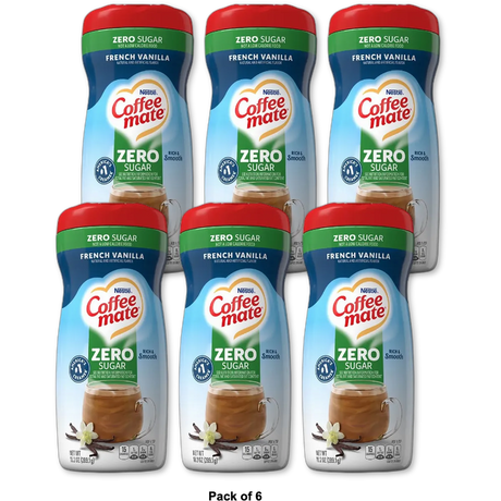 Nestle Coffee Mate Sugar Free French Vanilla Coffee Creamer 10.2Oz (Pack of 6)
