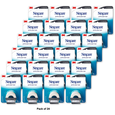 3M Nexcare Gentle Paper Tape Non Irritating 2 Inches by 10 Yrd 9.6Oz (Pack of 24)