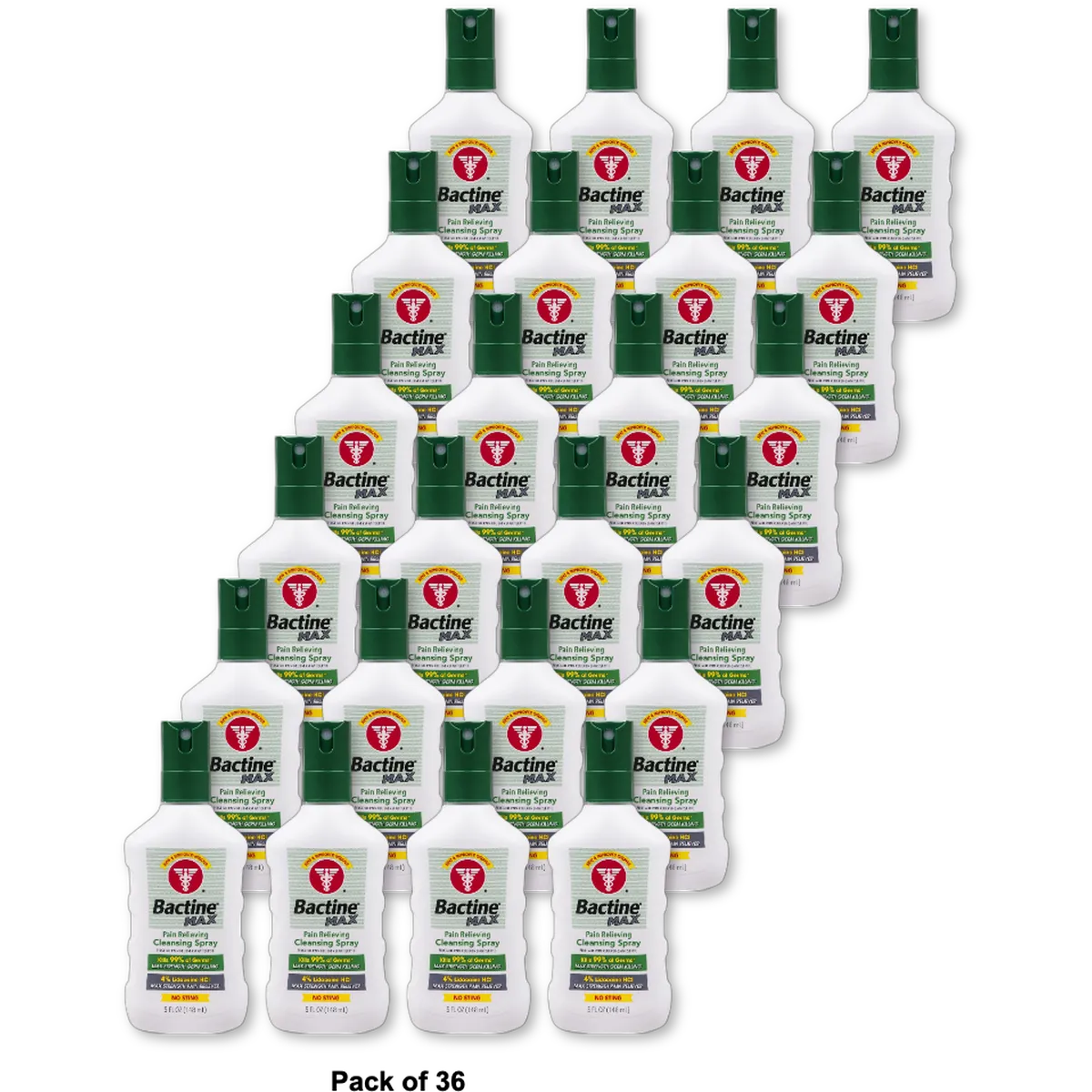 Bactine Max Pain Relieving Cleansing Spray White 5Oz (Pack of 36)
