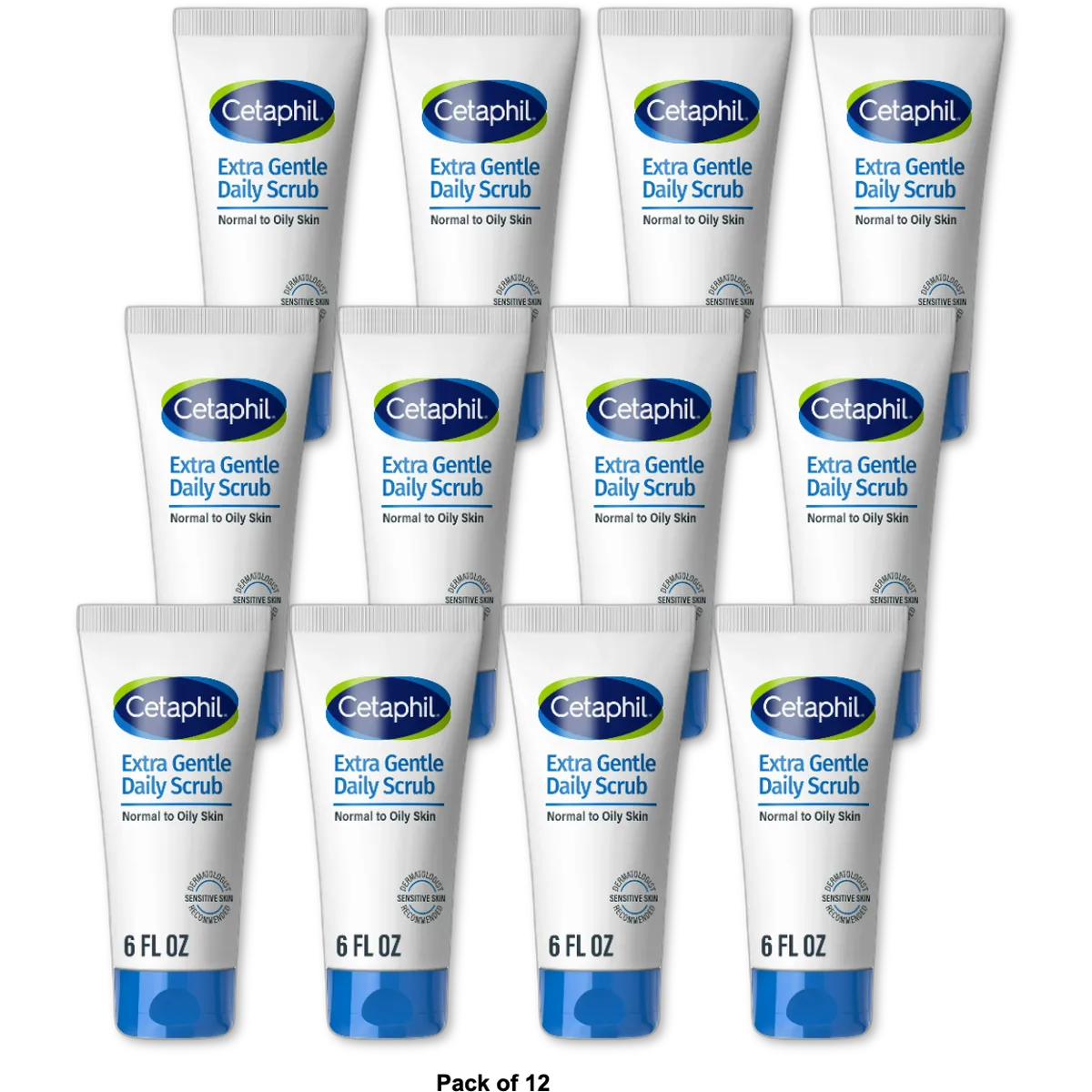Cetaphil Extra Gentle Daily Face Scrub For All Skin Types 6Oz (Pack of 12)