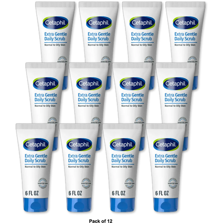 Cetaphil Extra Gentle Daily Face Scrub For All Skin Types 6Oz (Pack of 12)
