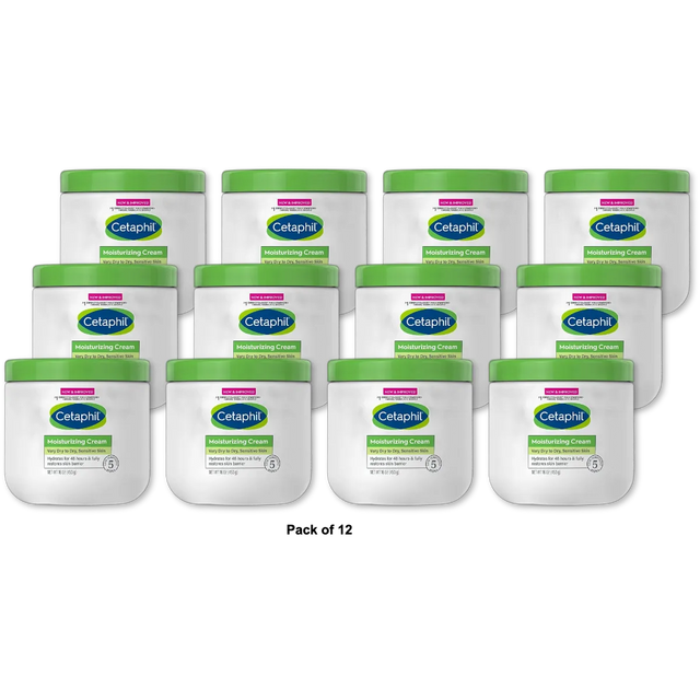 Cetaphil Moisturizing Cream for Dry to Very Dry Sensitive Skin 16Oz (Pack of 12)