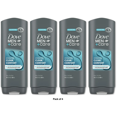 Dove Men Plus Care Body And Face Wash Clean Comfort 18Oz (Pack of 4)