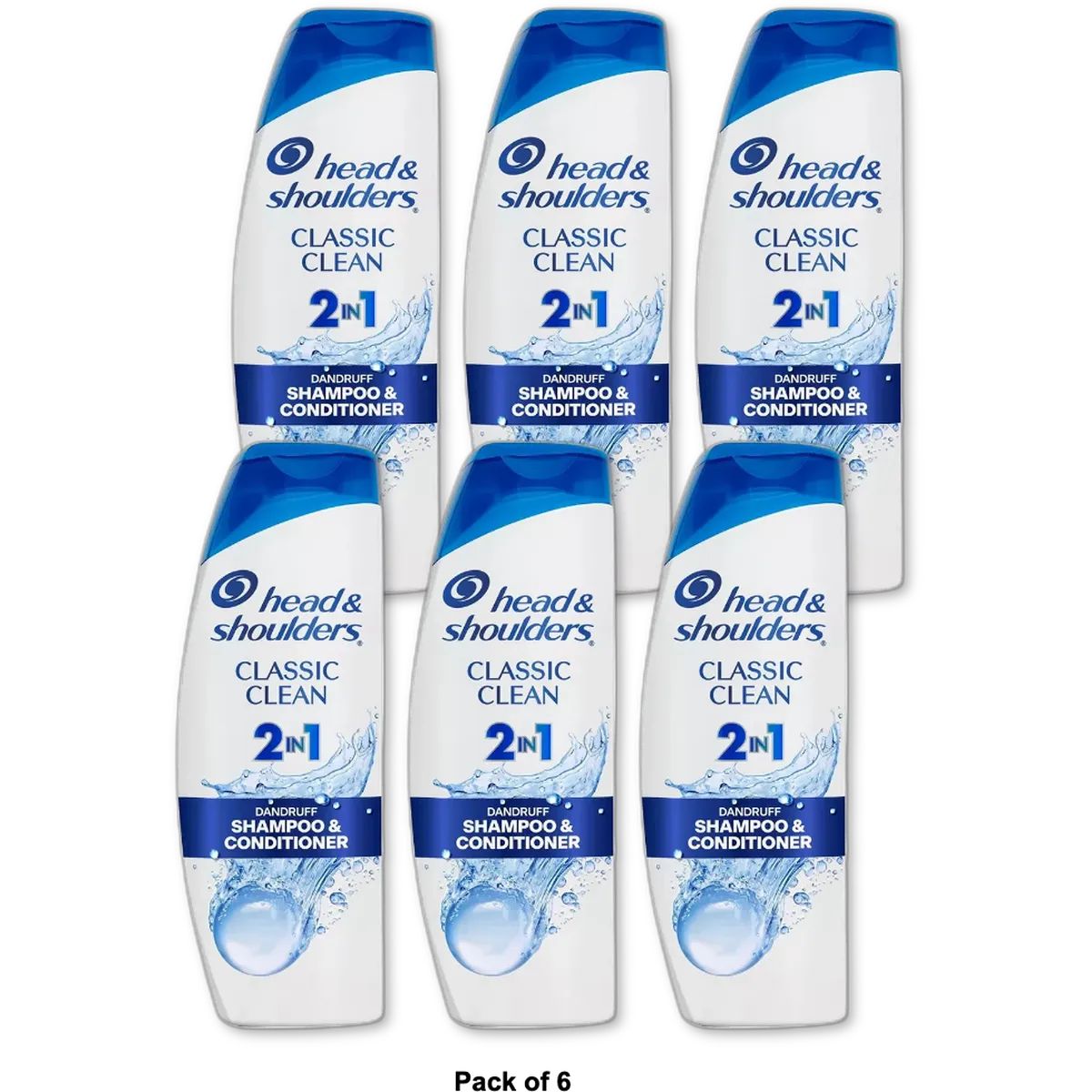 Head and Shoulders Classic Clean 2 in 1 Dandruff Shampoo and Conditioner 12.5Oz (Pack of 6)