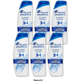 Head and Shoulders Classic Clean 2 in 1 Dandruff Shampoo and Conditioner 12.5Oz (Pack of 6)