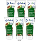 St. Ives Soft Skin Exfoliating Face Scrub Avocado and Honey Facial Exfoliator 6Oz (Pack of 6)