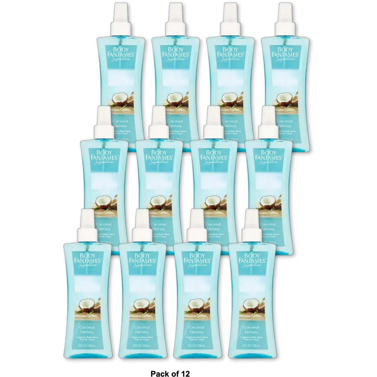 Body Fantasies Signature Coconut Fantasy Body Spray 8Oz (Pack of 12)