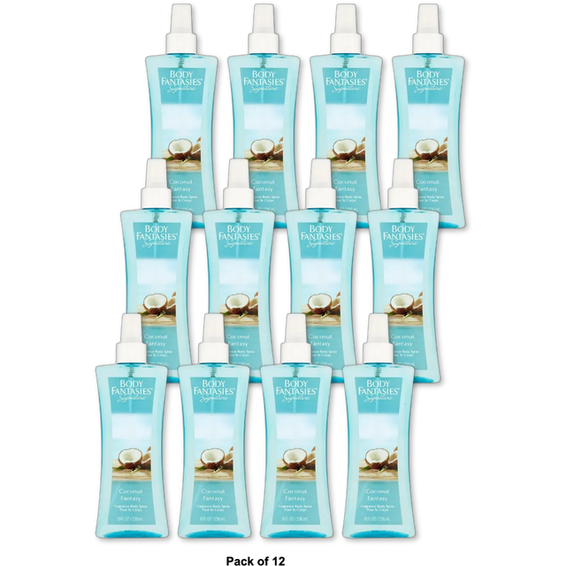 Body Fantasies Signature Coconut Fantasy Body Spray 8Oz (Pack of 12)