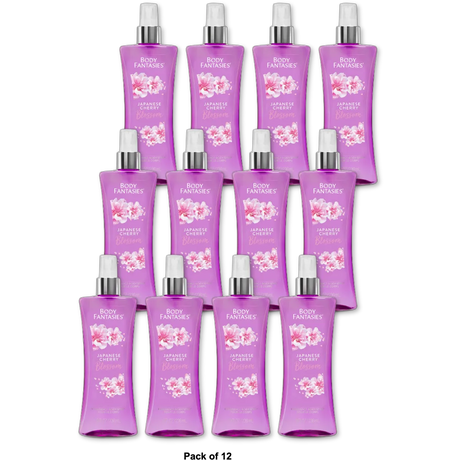 Body Fantasies Signature Fragrance Body Spray Japanese Cherry Blossom 8Oz (Pack of 12)