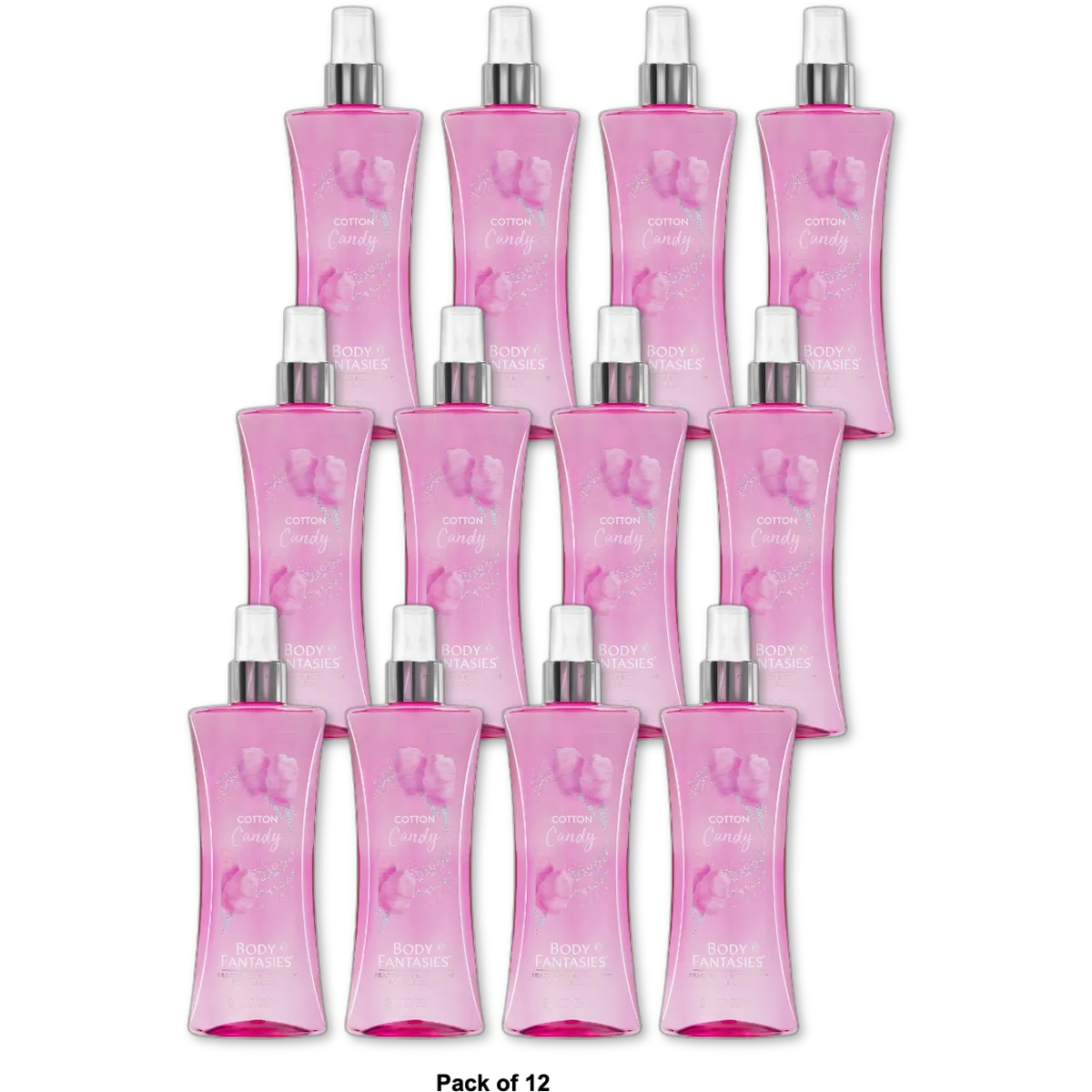 Body Fantasies Signature Fragrance Cotton Candy Body Spray 8Oz (Pack of 12)