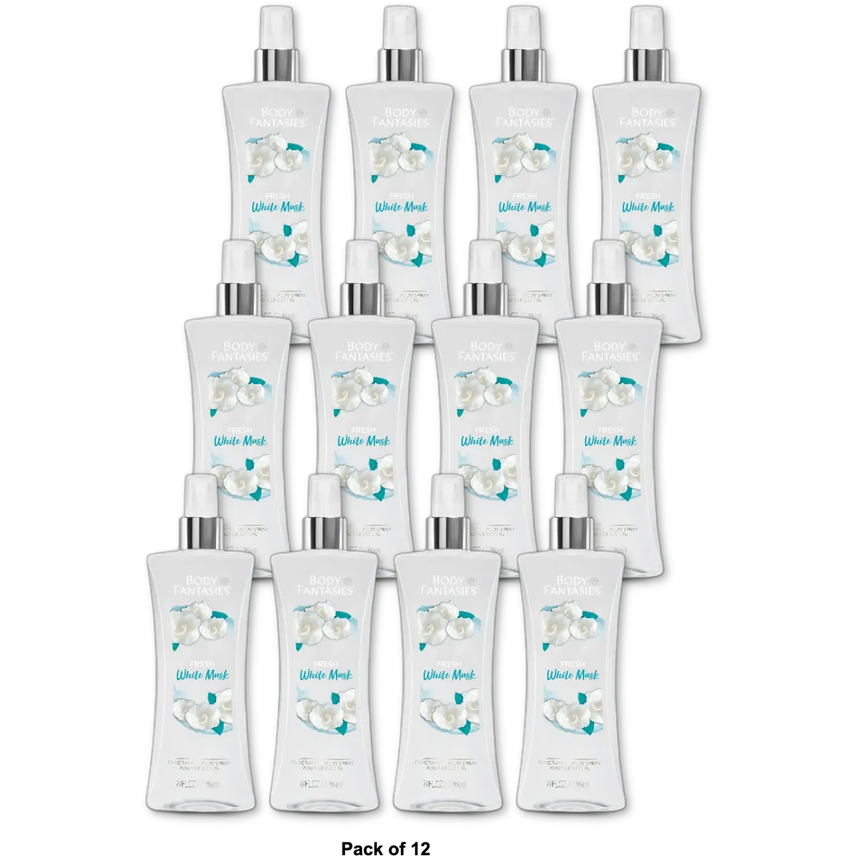 Body Fantasies Signature Fresh White Musk Body Spray 8Oz (Pack of 12)