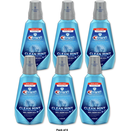 Crest Pro Health Mouth Wash With Refreshing Clean Mint1 Ltr 33.8Oz (Pack of 6)