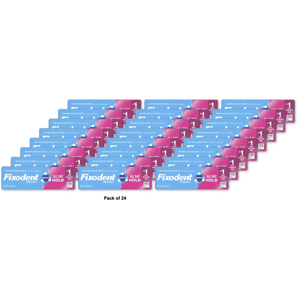 Fixodent Denture Adhesive Cream Original 1.4Oz (Pack of 24)