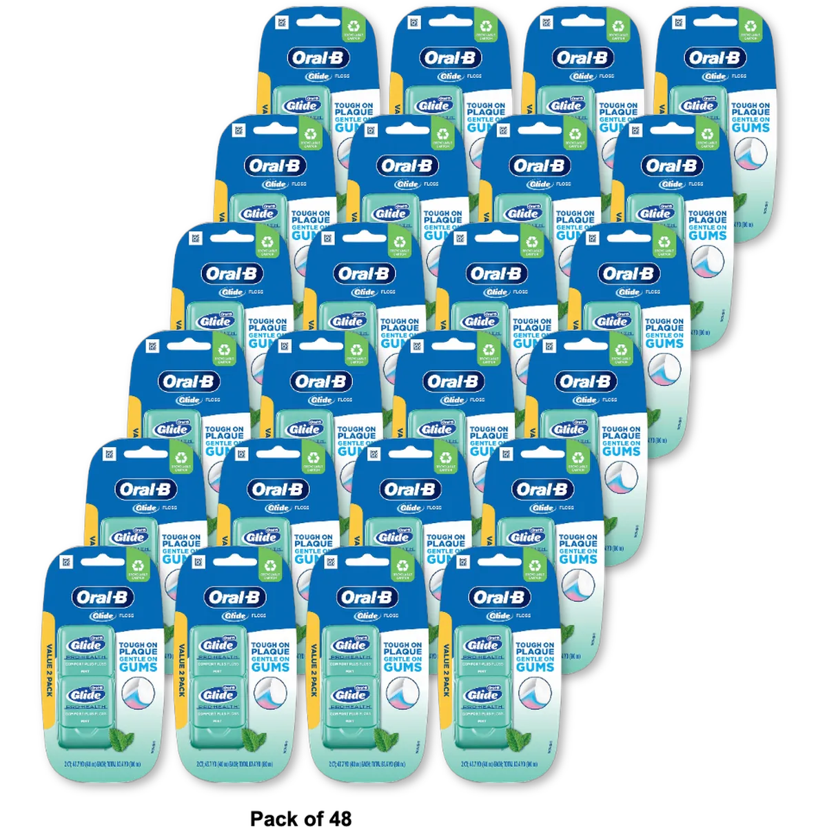 Oral B Glide Pro-Health Comfort Plus Floss Mint Flavor1 Ea 0.35Oz(Pack of 48)
