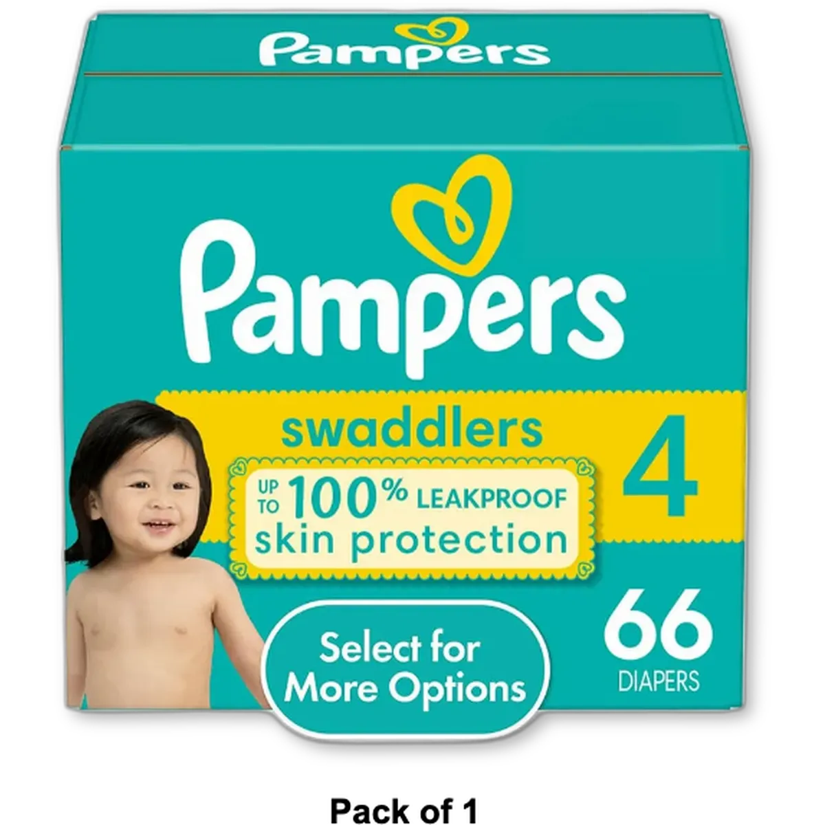Pampers Swaddlers Active Baby Diapers 4 Sizes 63.52Oz (Pack of 1)