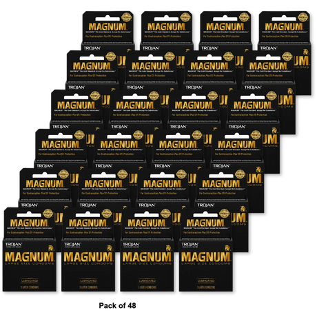 Trojan Magnum Lubricated Latex Condoms0.64oz (Pack of 48)