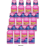 Pepto-Bismol Maximum Strength Liquid Relives Upset Stomach 8Oz (Pack of 12)