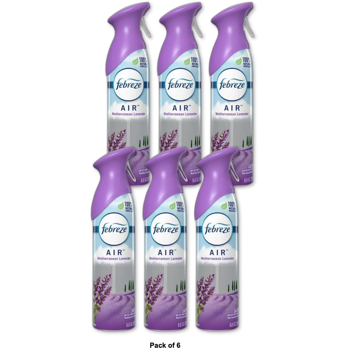 Febreze Air Freshener Mediterranean Lavender 8.8Oz (Pack of 6)