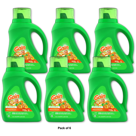 Gain Liquid Laundry Detergent Island Fresh 32 Loads 46Oz (Pack of 6)