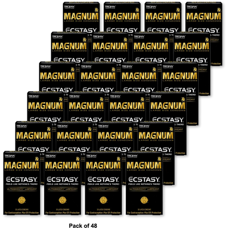 Trojan Magnum Ultrasmooth Lubricant Large Size Condoms0.8oz (Pack of 48)