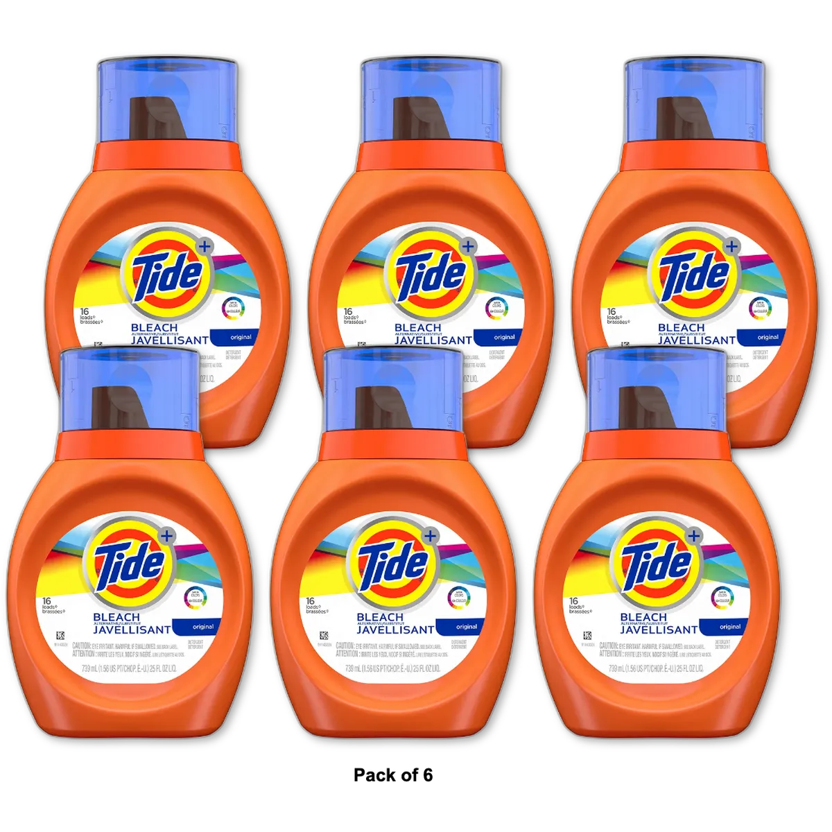 Tide 2X Ultra Liquid Detergent Original 16 Loads 25Oz (Pack of 6)