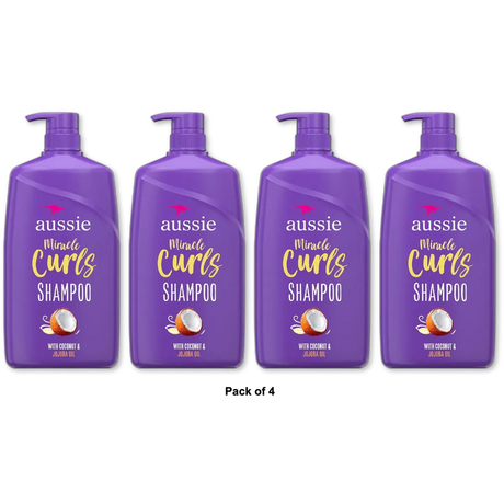 Aussie Miracle Curls With Coconut And Jojoba oil Paraben Free Shampoo 26.2Oz (Pack of 4)