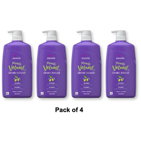 Aussie Miracle Volume Revitalisant Hair Conditioner with Pump 26.2Oz (Pack of 4)