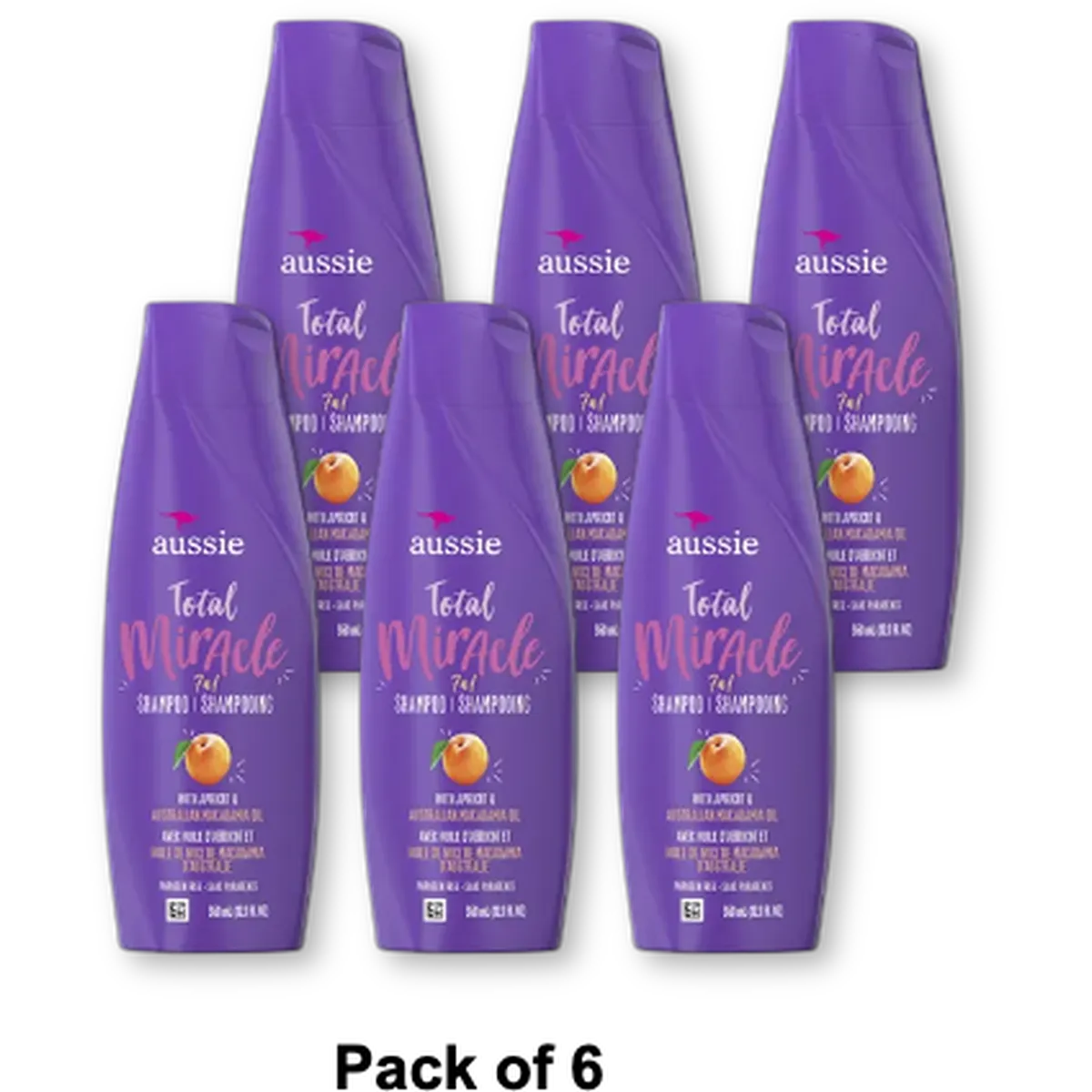 Aussie Total Miracle 7 N 1 Hair Shampoo 12.1Oz (Pack of 6)