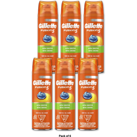 Gillette Fusion Hydra Gel Ultra Sensitive7Oz (Pack of 6)