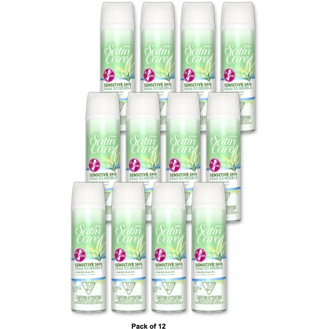 Gillette Satin Care Gel For Sensitive Skin7Oz (Pack of 12)