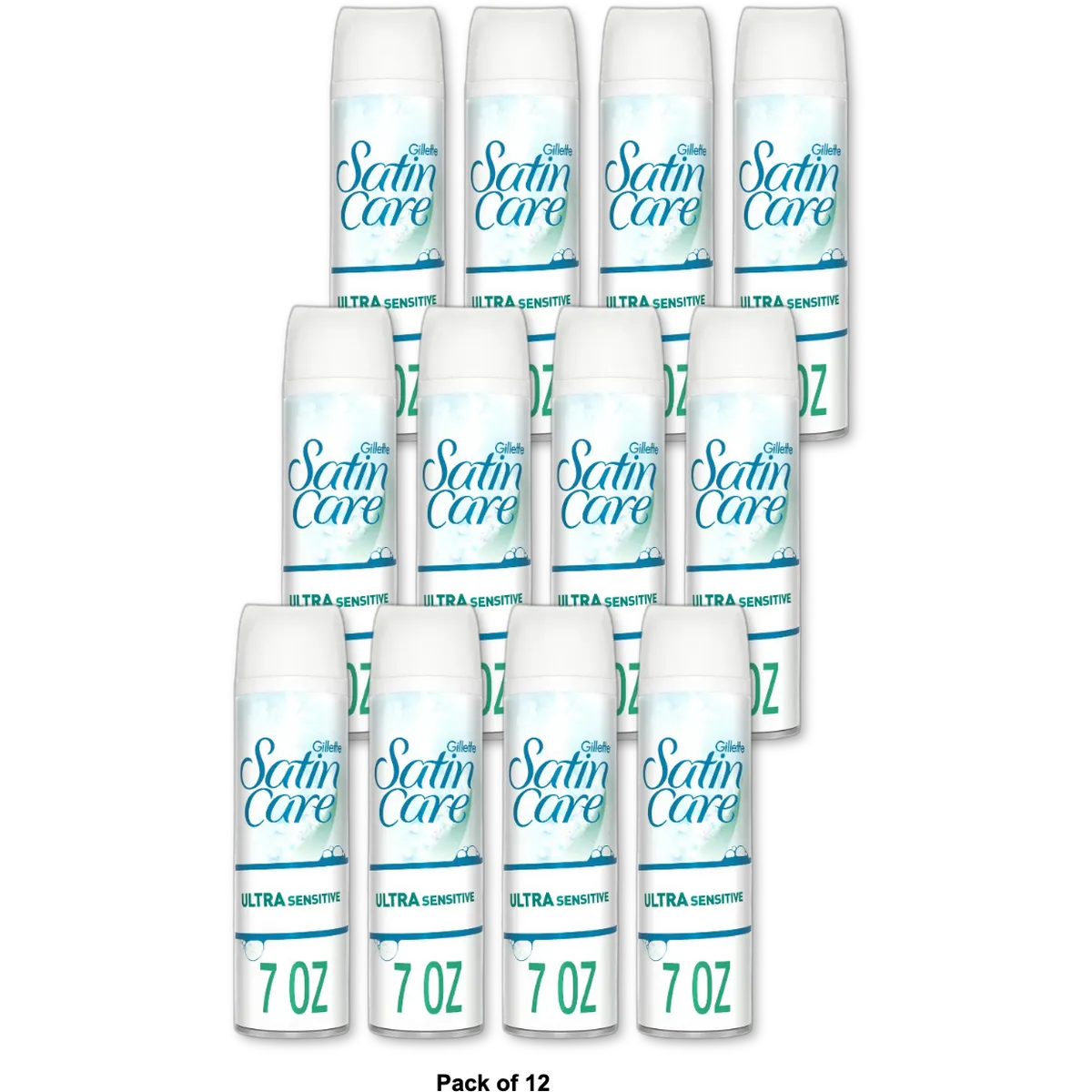 Gillette Satin Care Ultra Sensitive Shave Gel 7Oz (Pack of 12)