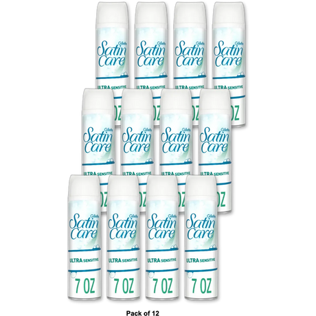 Gillette Satin Care Ultra Sensitive Shave Gel 7Oz (Pack of 12)