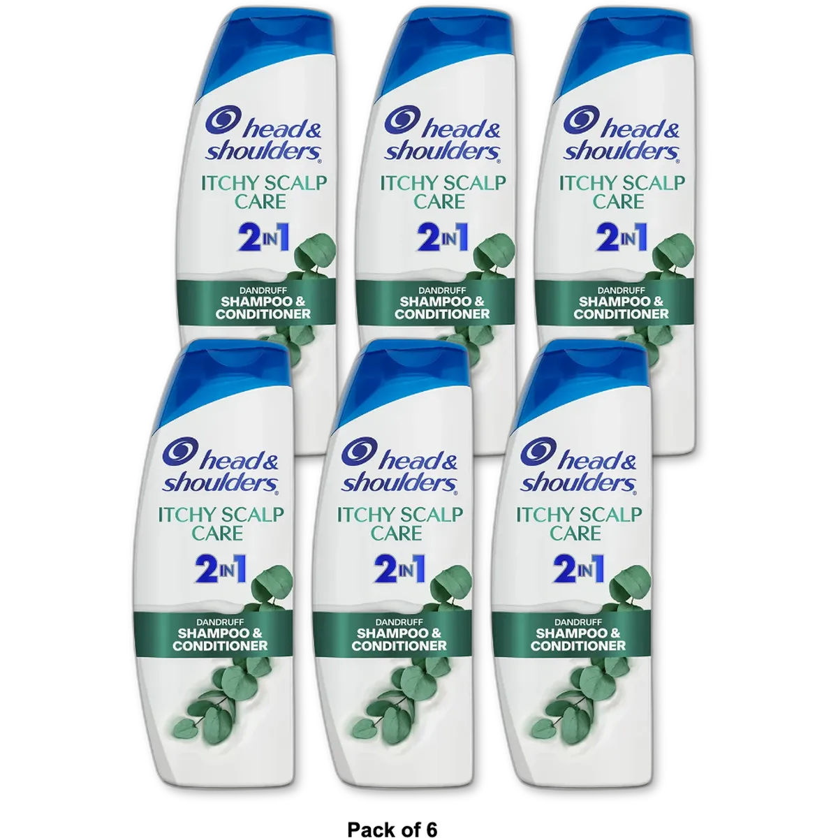 Head & Shoulders Itchy Scalp Care 2 in 1 Dandruff Shampoo and Conditioner 8.45Oz (Pack of 6)