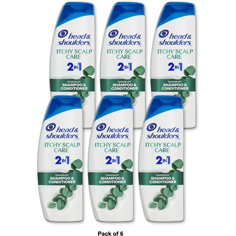 Head & Shoulders Itchy Scalp Care 2 in 1 Dandruff Shampoo and Conditioner 8.45Oz (Pack of 6)