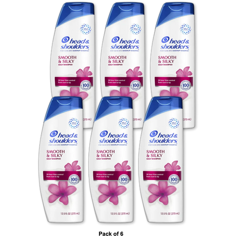 Head and Shoulders Dandruff Shampoo Smooth and Silky 12.5Oz (Pack of 6)