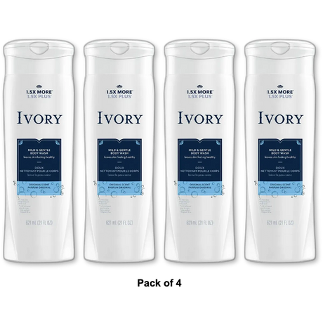 Ivory Body Wash Original Free of Dyes 21Oz (Pack of 4)