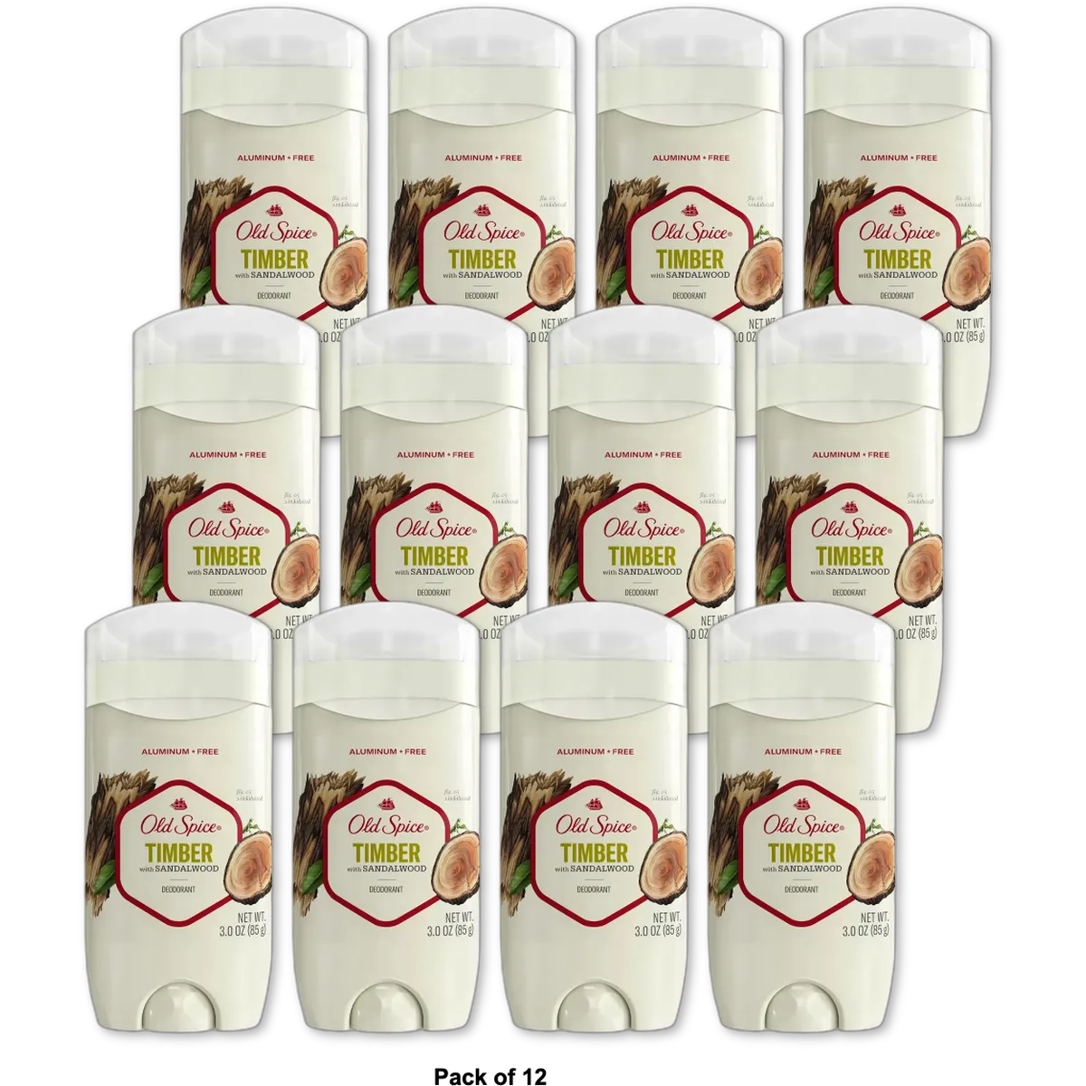 Old Spice Deodorant Fresher Collection Timber with Sandalwood 3Oz (Pack of 12)