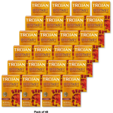 Trojan Stimulations Ultra Smooth Lubricant Latex Condoms 0.2Oz (Pack Of 48)