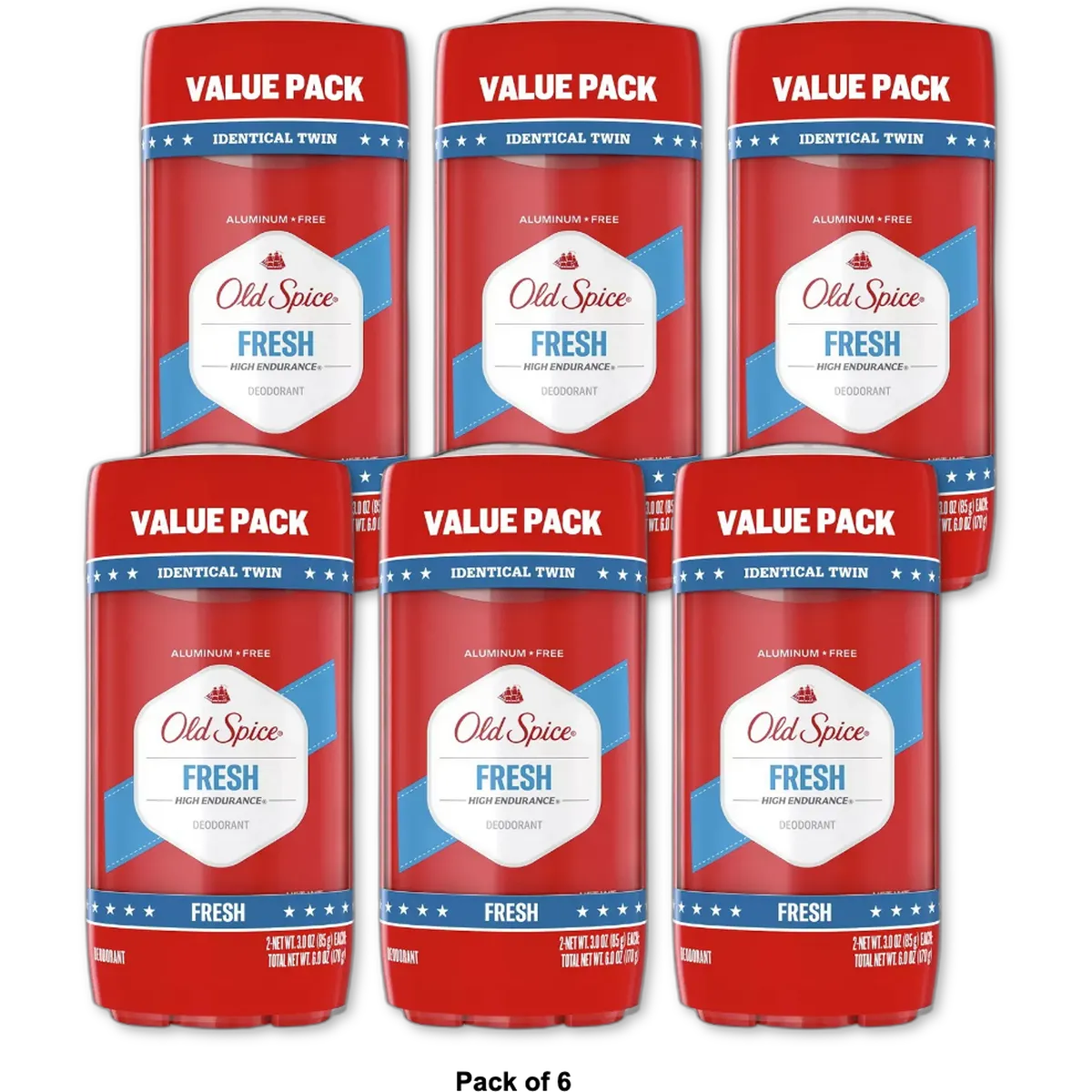 Old Spice High Endurance Fresh Deodorant 6Oz (Pack of 6)