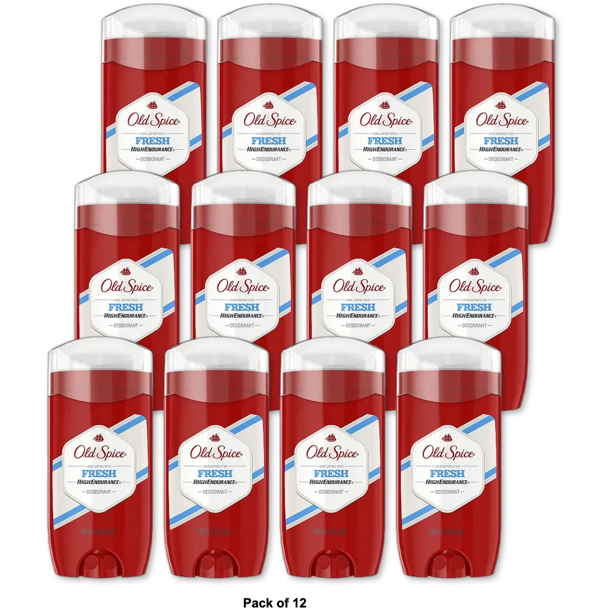 Old Spice High Endurance Long Lasting Deodorant Fresh 3Oz (Pack of 12)