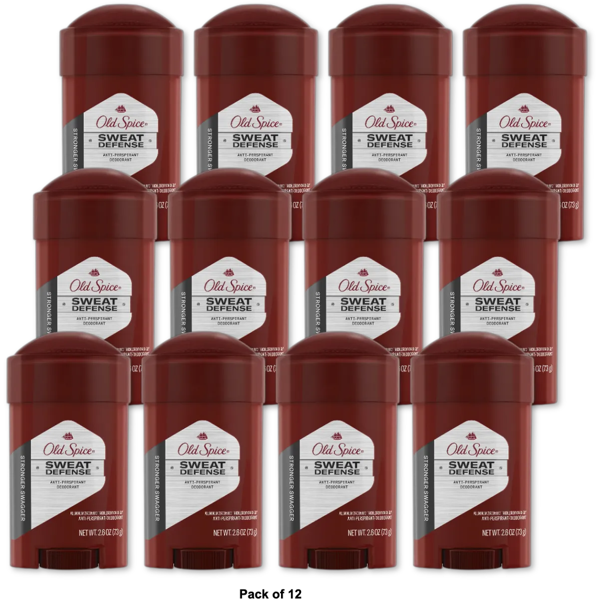 Old Spice Sweat Defense Antiperspirant Deodorant for MenSwagger 2.6Oz (Pack of 12)