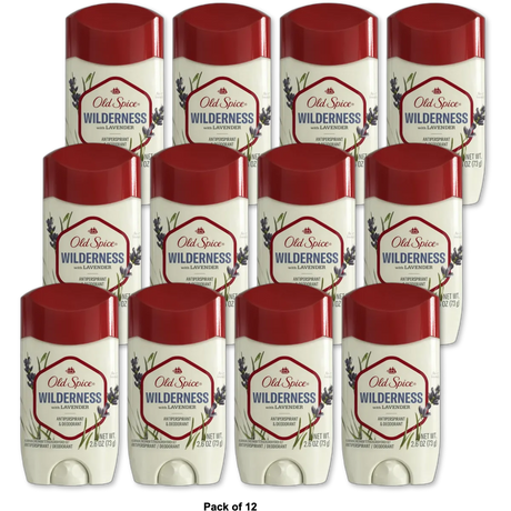Old Spice Wilderness with Lavender Antiperspirant and Deodorant for Men 2.6Oz (Pack of 12)