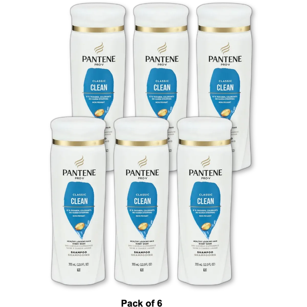 Pantene Pro V Classic Clean Shampoo 12Oz (Pack of 6)
