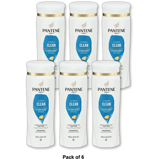Pantene Pro V Classic Clean Shampoo 12Oz (Pack of 6)